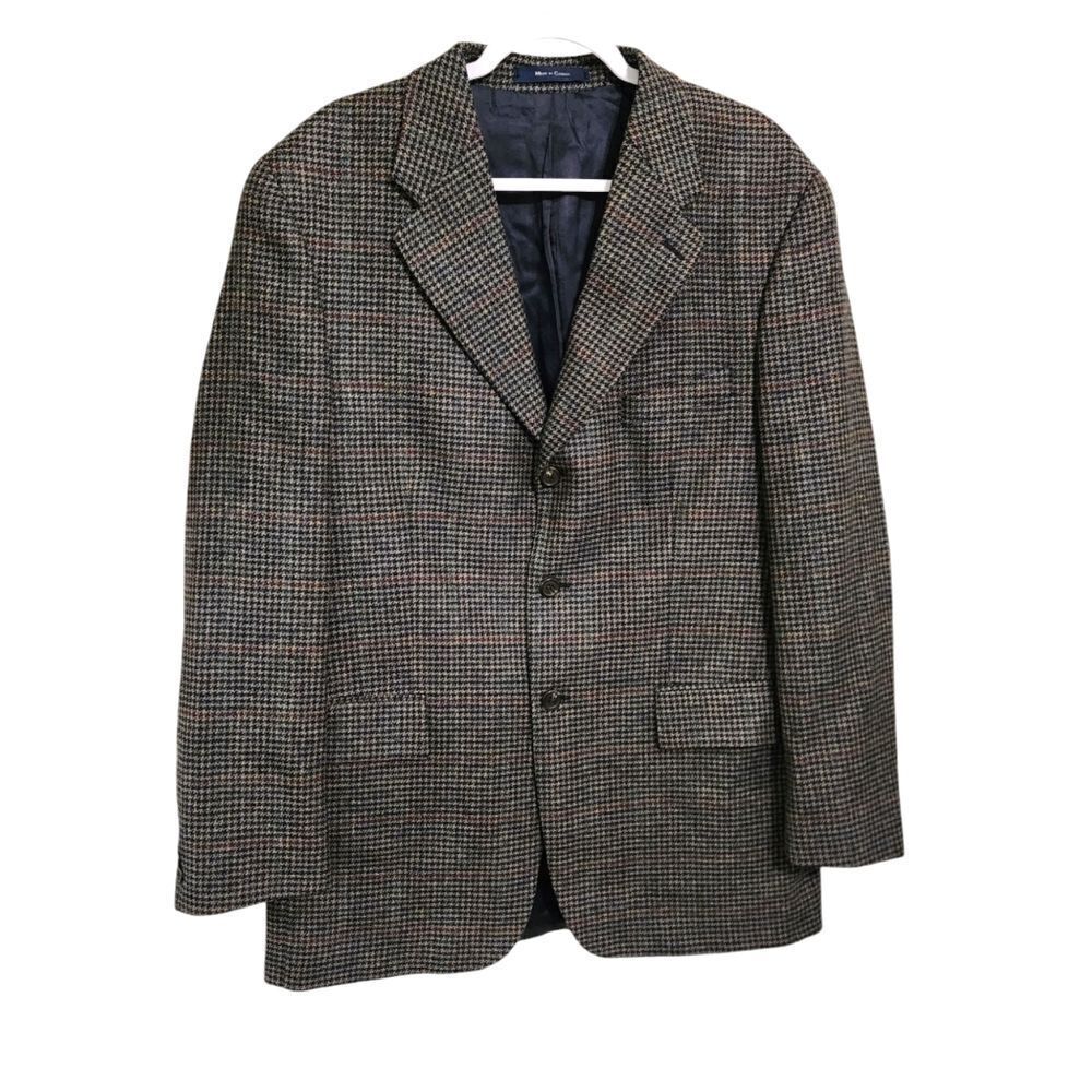 Ralph Ralph Lauren wool tan & black houndstooth sports jacket blazer 42